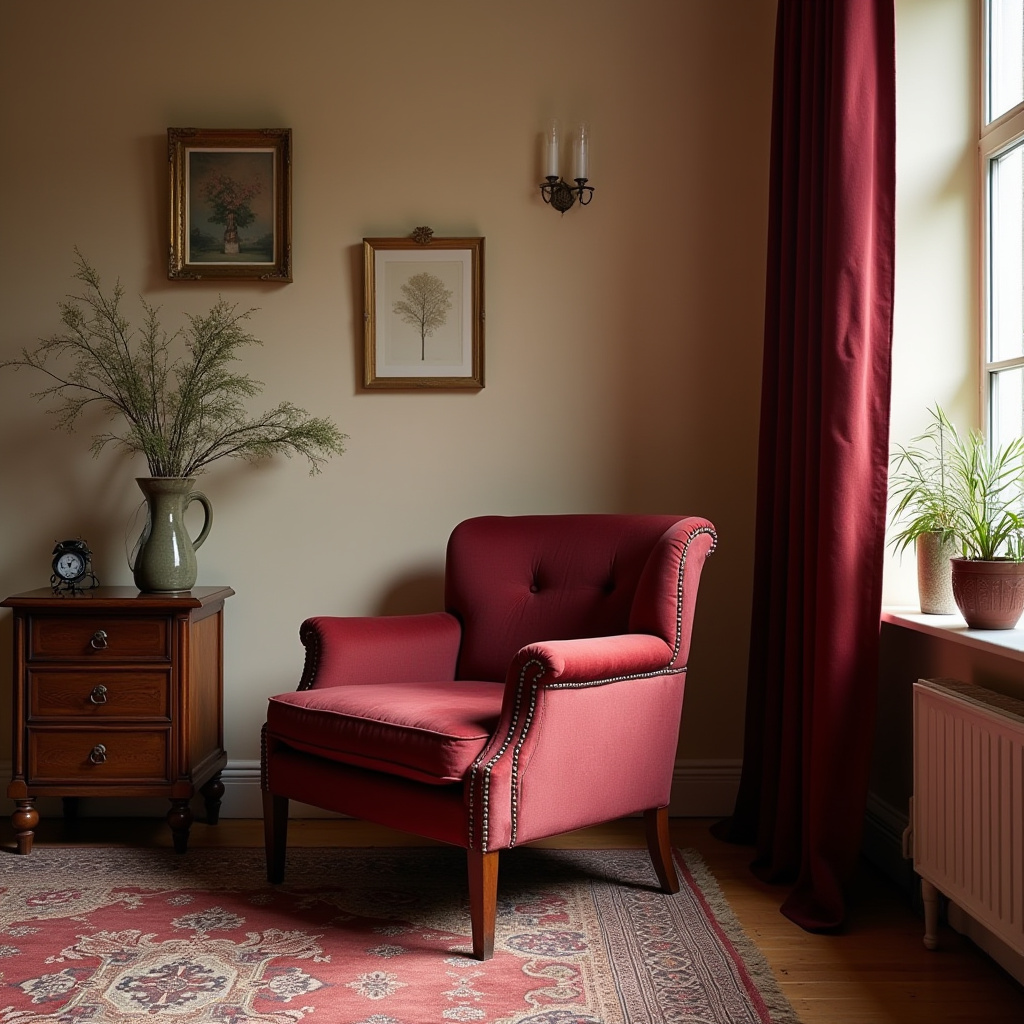 Burgundy Living Room 20