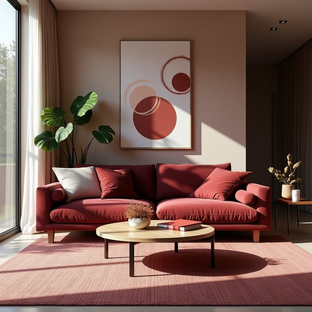 Burgundy Living Room 21