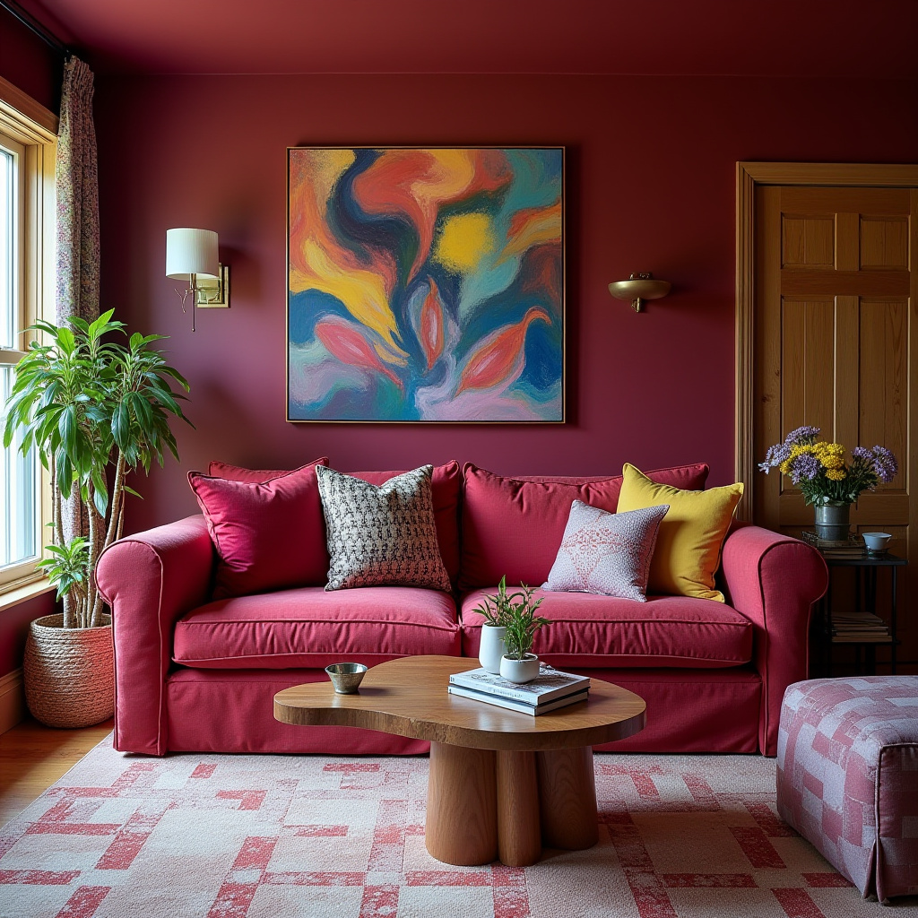 Burgundy Living Room 23