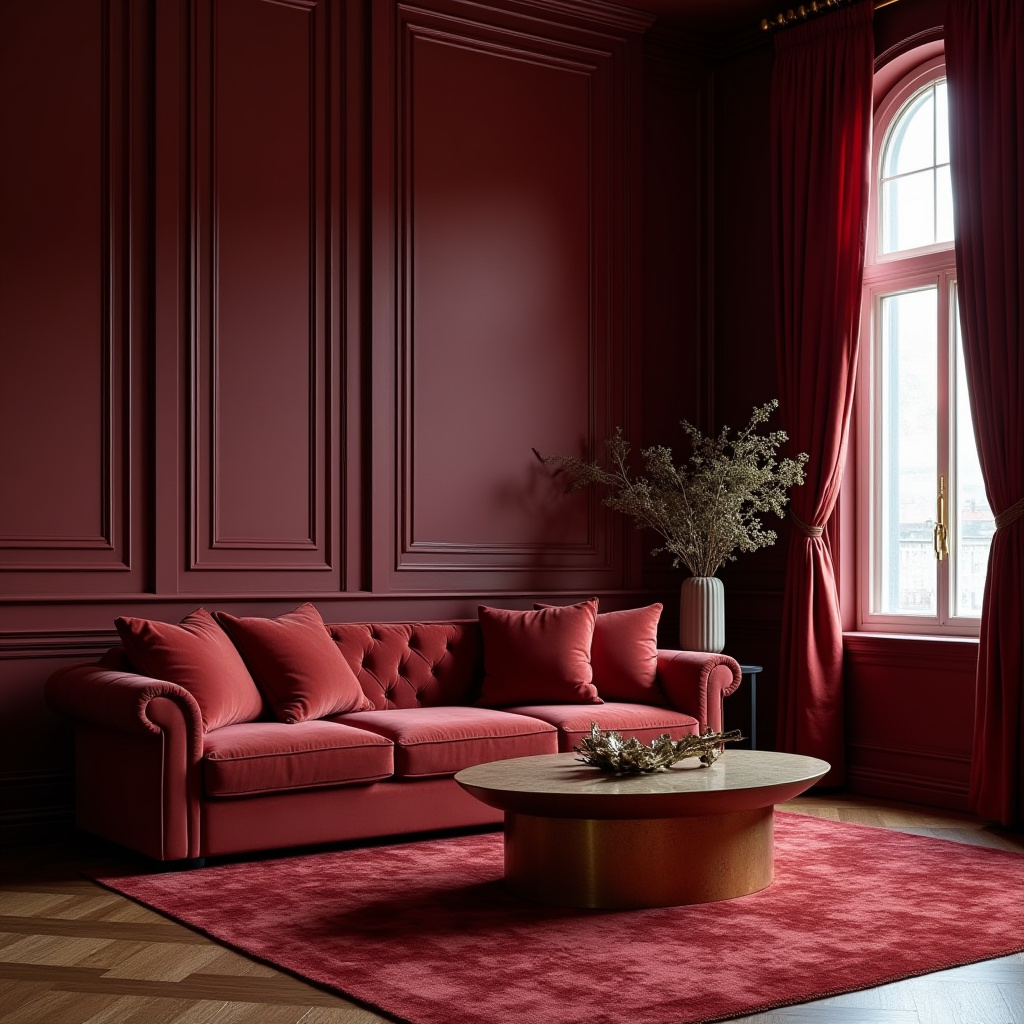 Burgundy Living Room 25