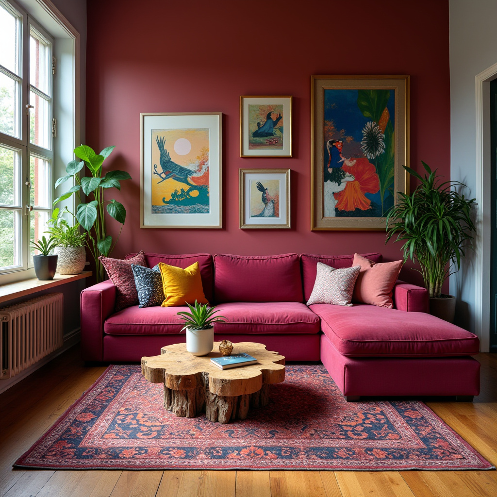 Burgundy Living Room 26