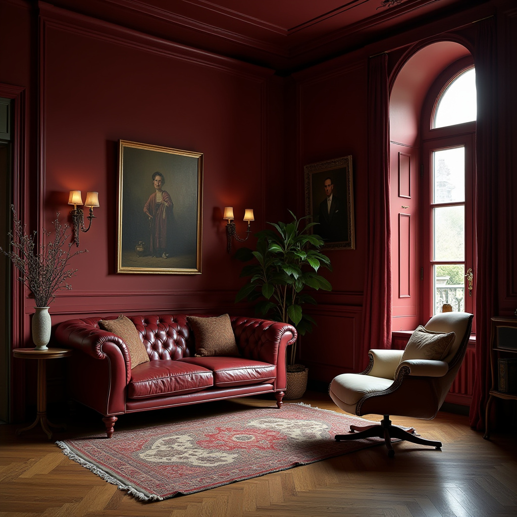 Burgundy Living Room 28