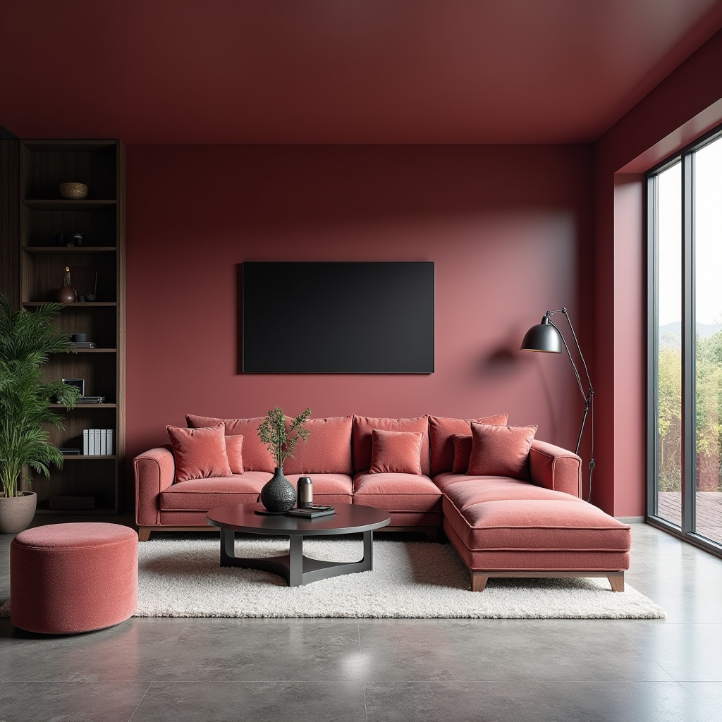 Burgundy Living Room 29