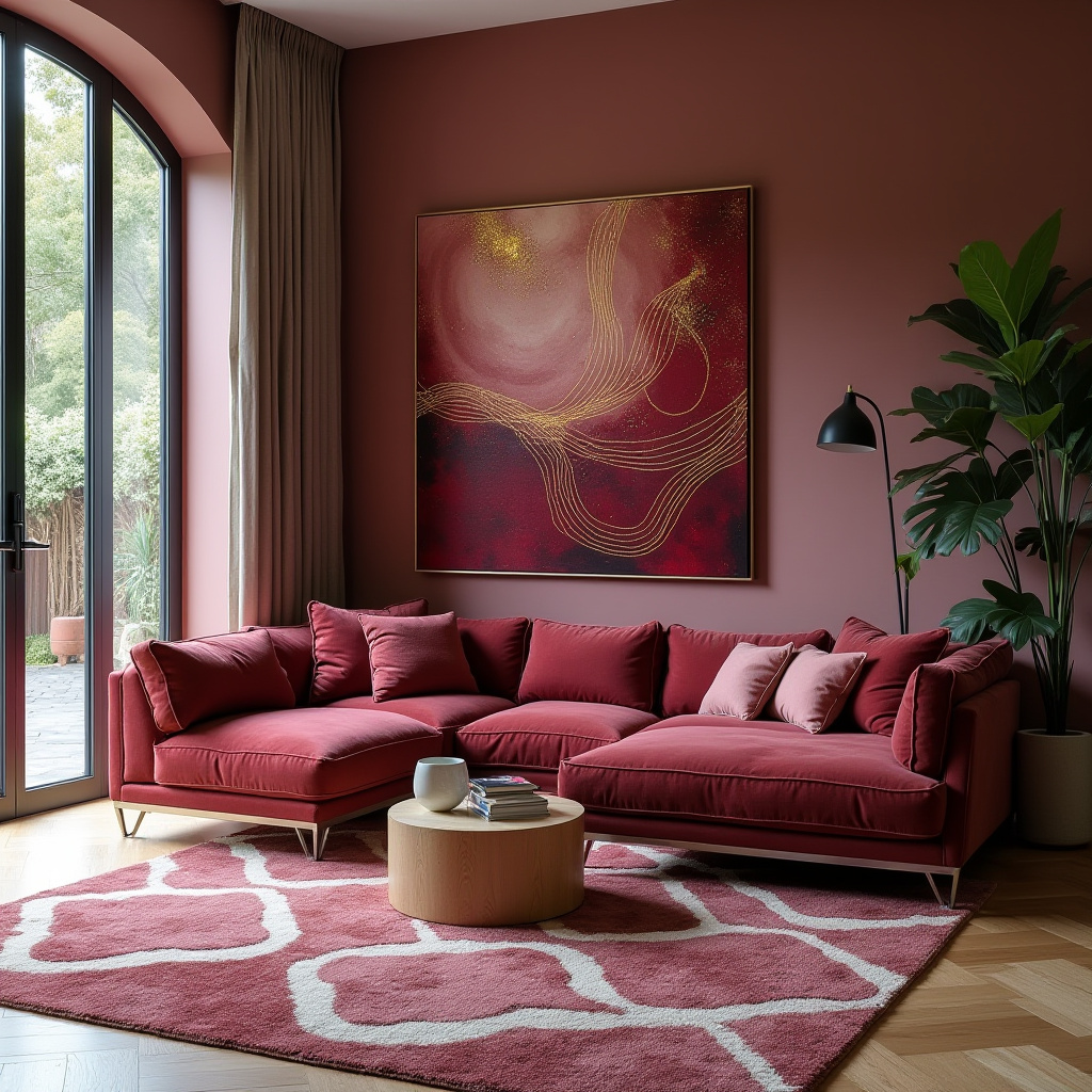 Burgundy Living Room 4