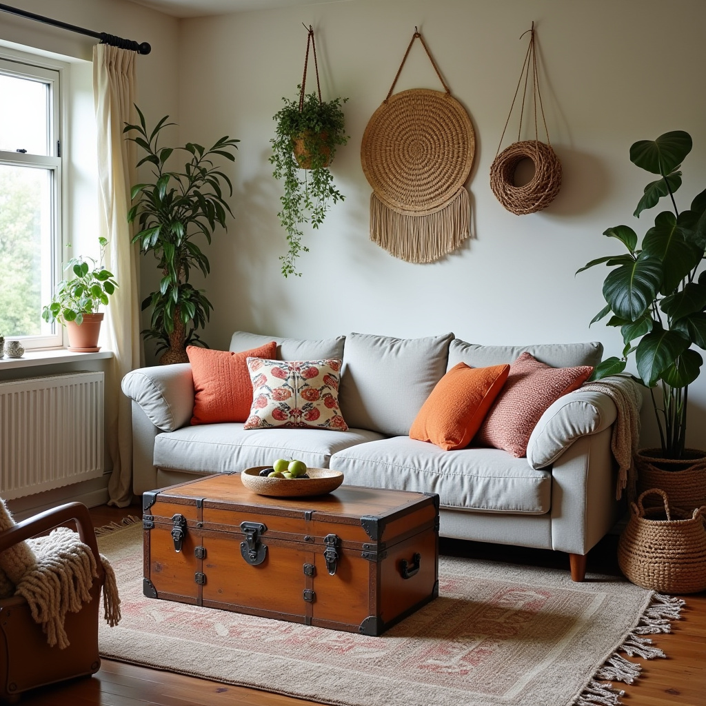 Cozy Boho Living Room 15