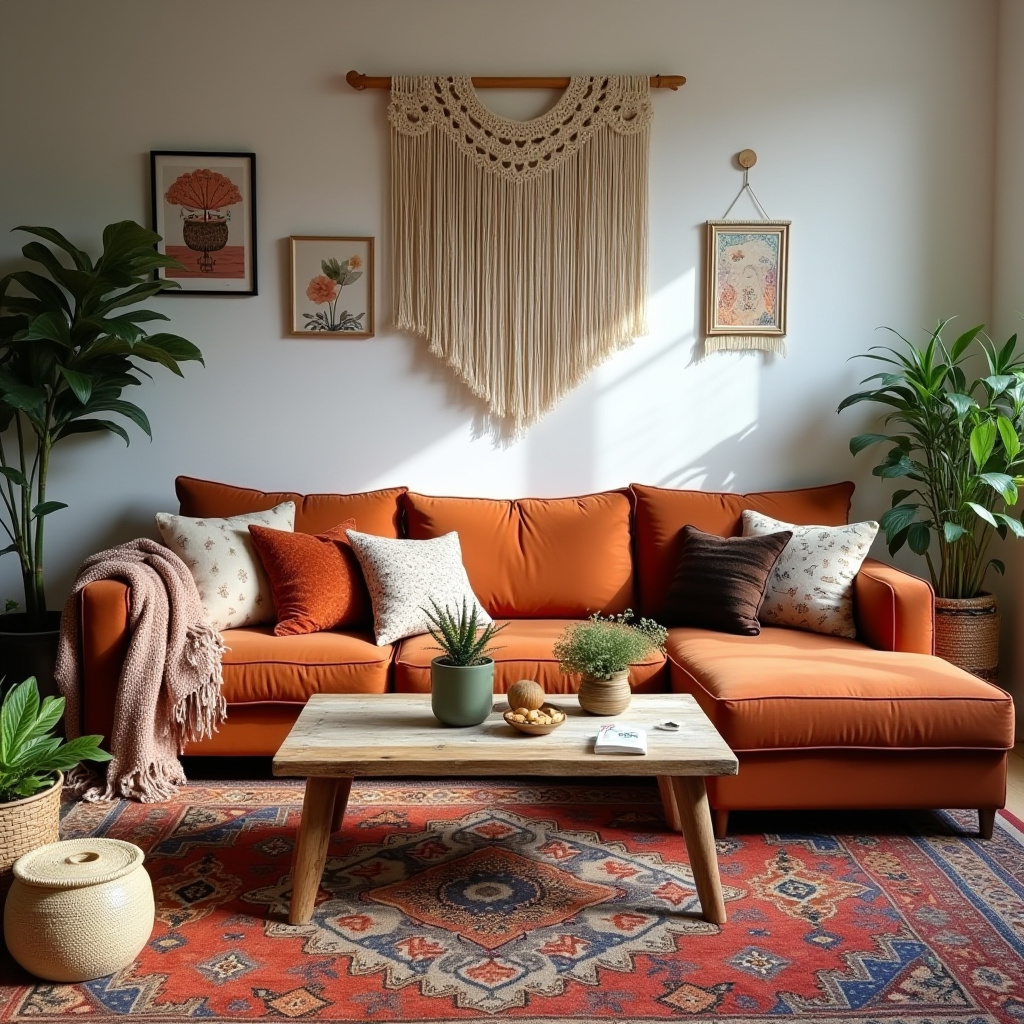 Cozy Boho Living Room 17