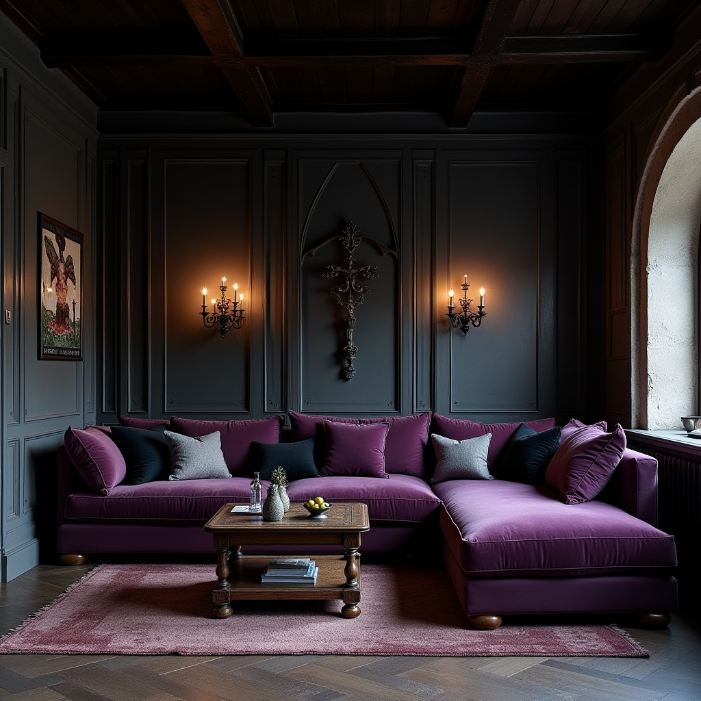 Cozy Gothic Living Room 18