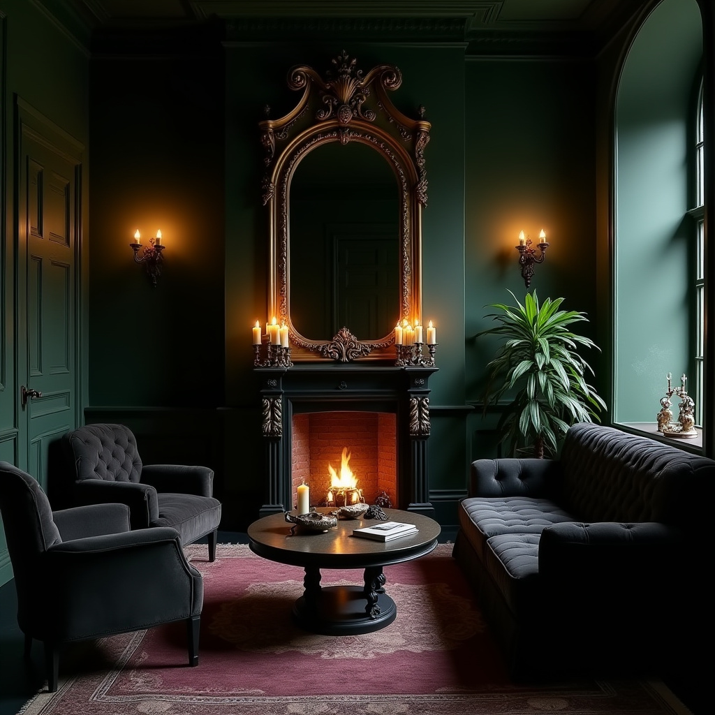 Cozy Gothic Living Room 19