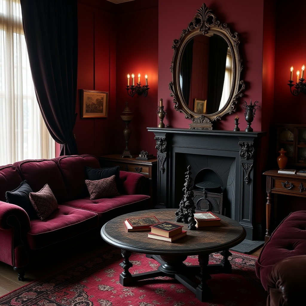 Cozy Gothic Living Room 20