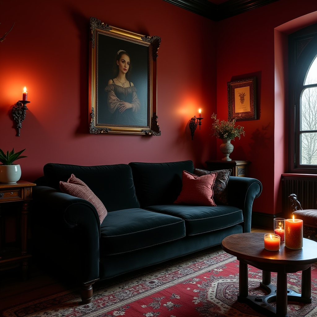 Cozy Gothic Living Room 24