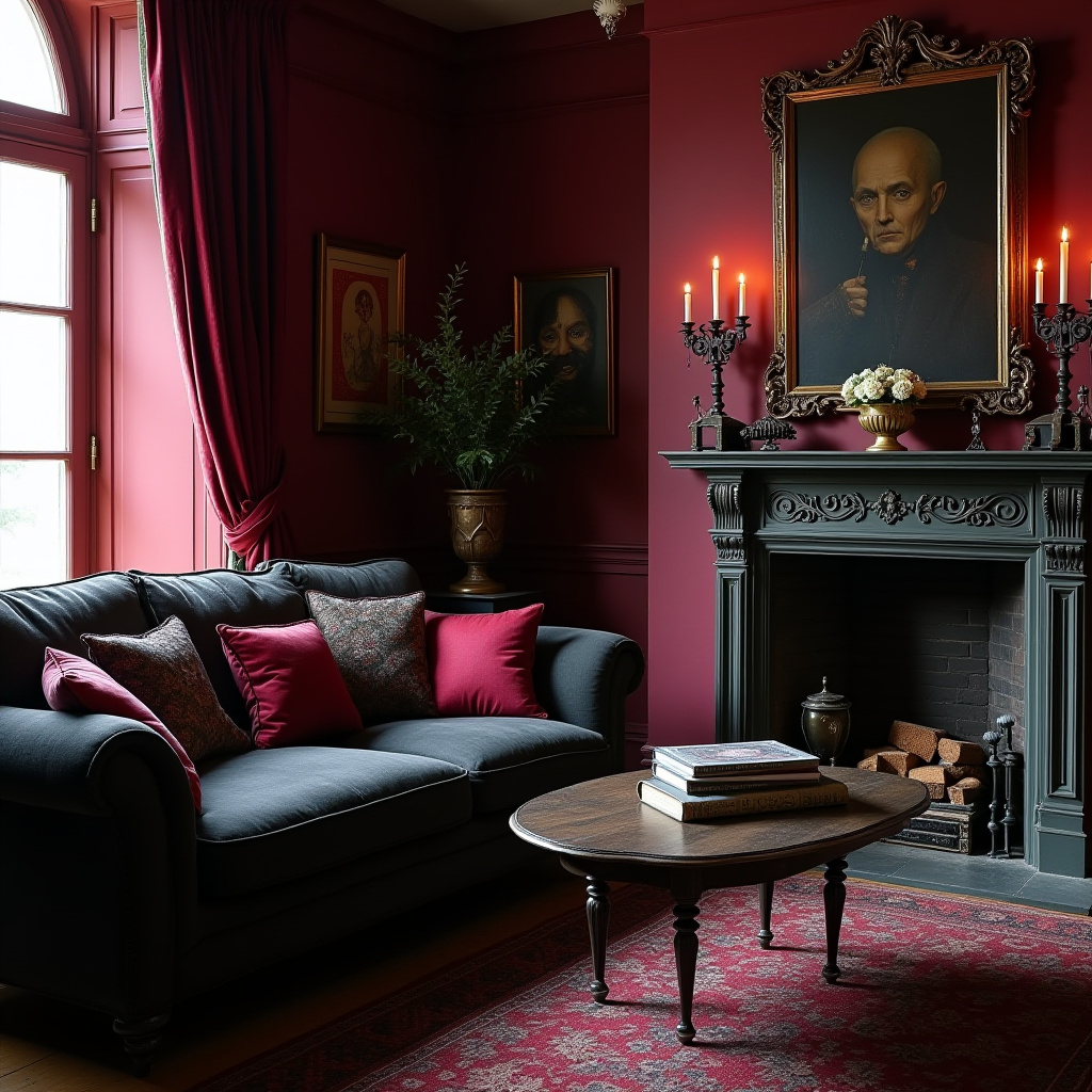 Cozy Gothic Living Room 25