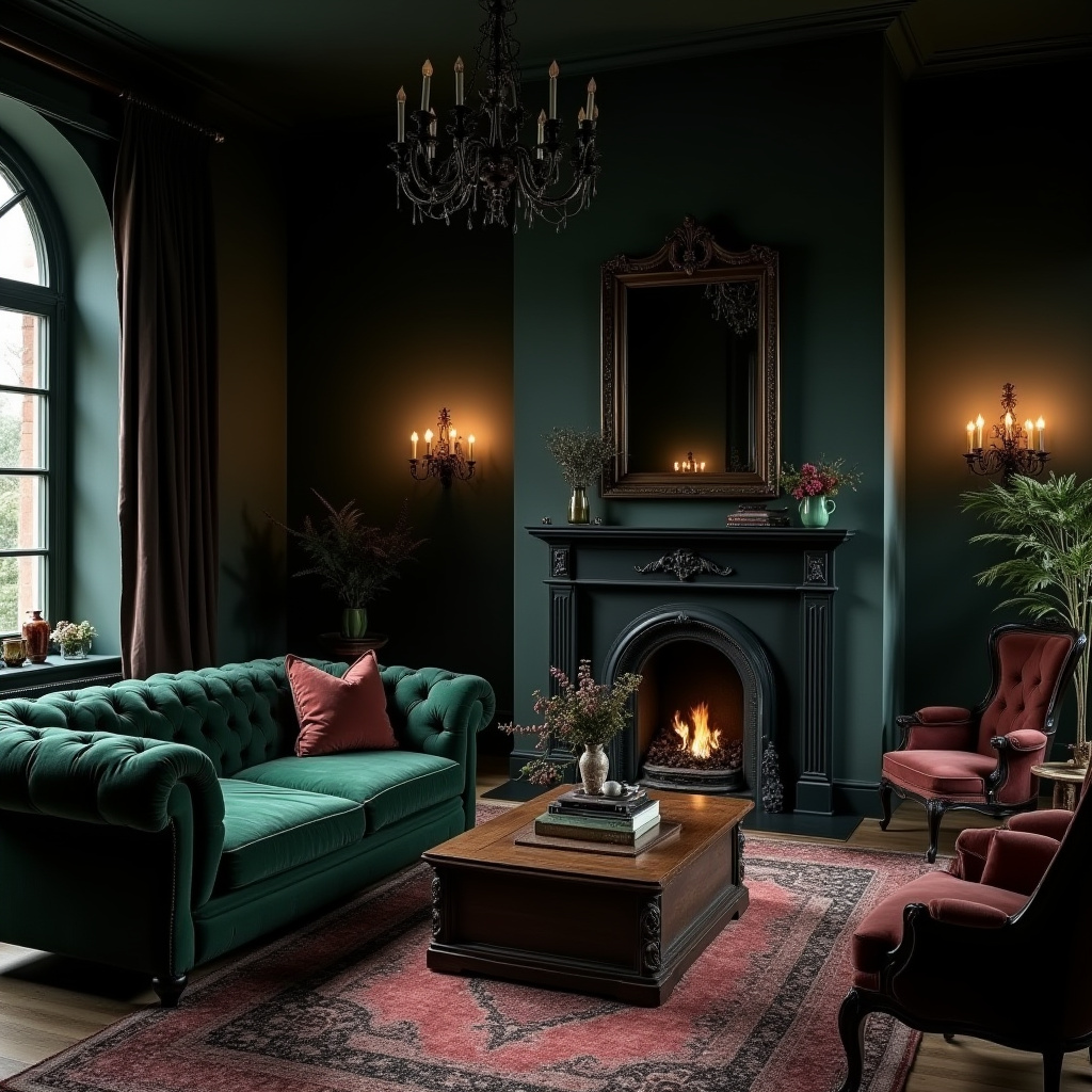 Cozy Gothic Living Room 29