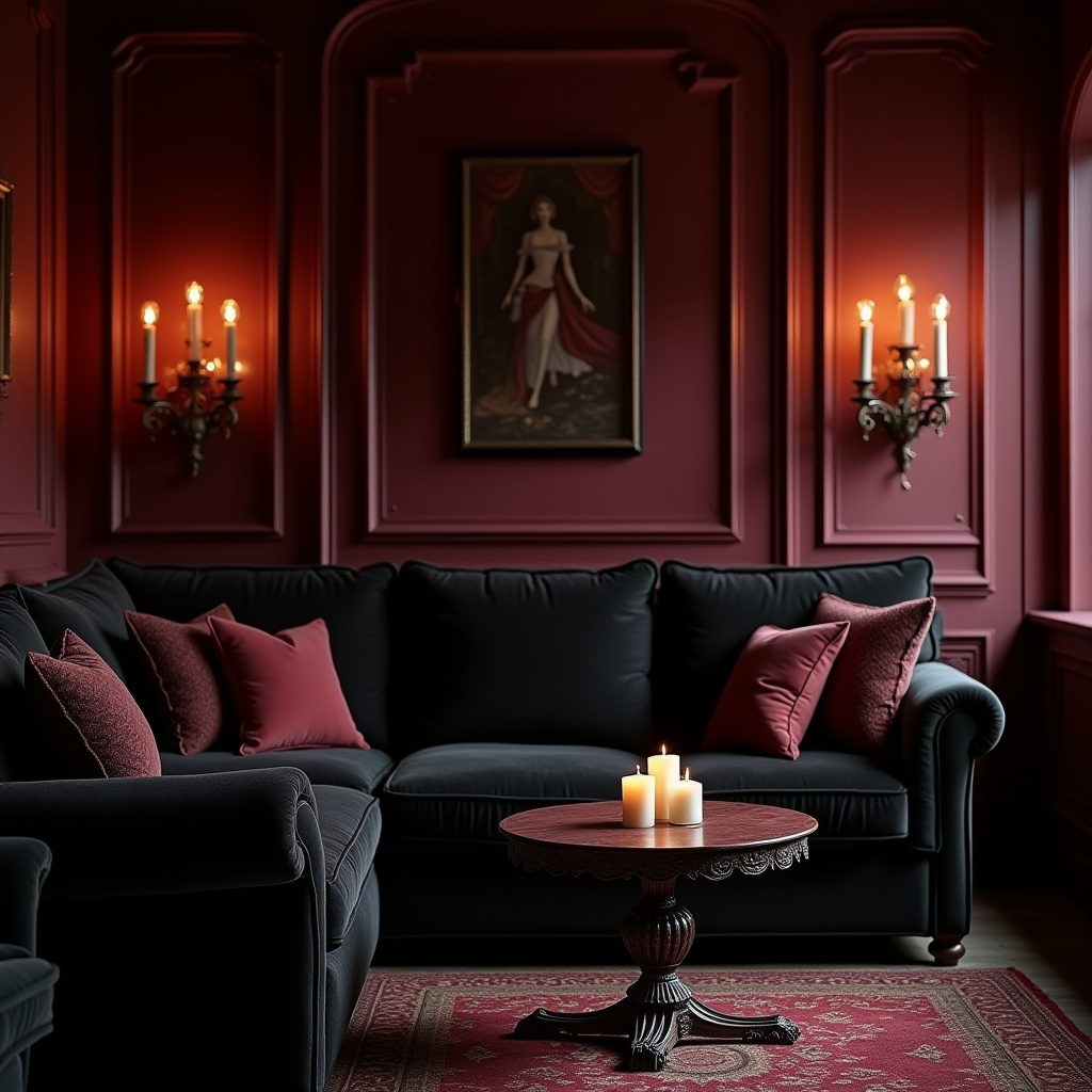 Cozy Gothic Living Room 30