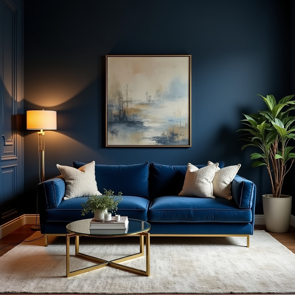 Dark Blue Living Room 1