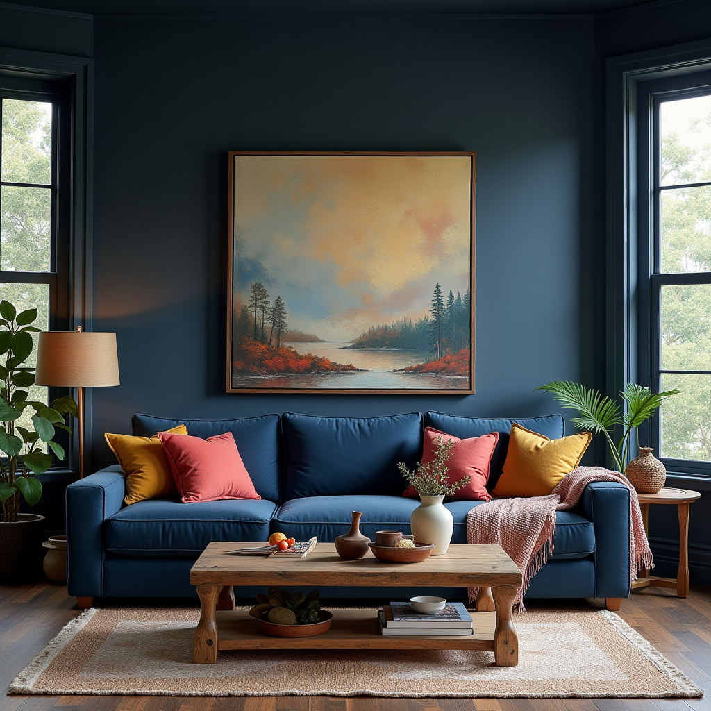 Dark Blue Living Room 12