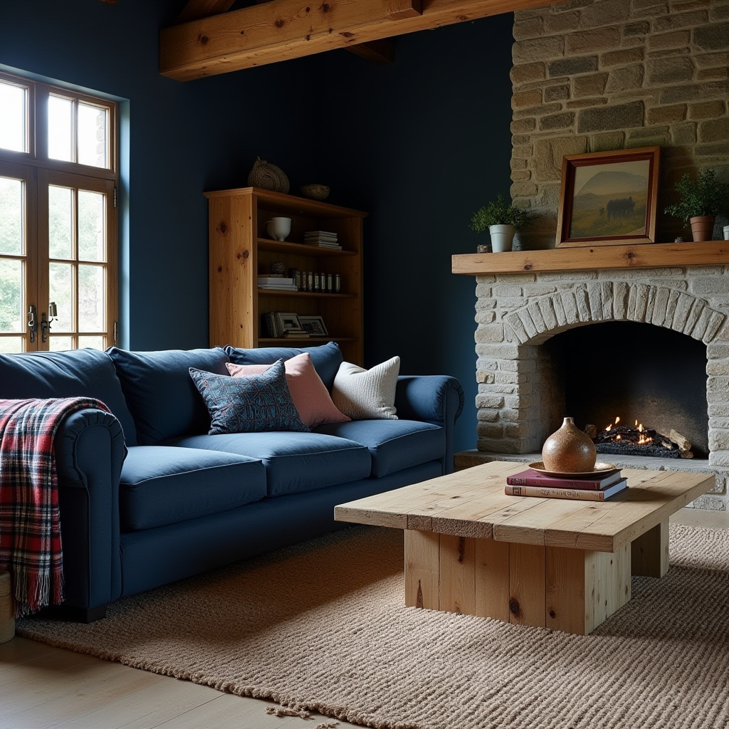 Dark Blue Living Room 13