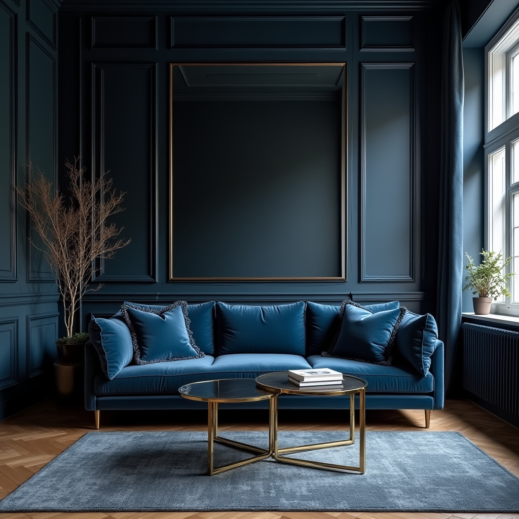 Dark Blue Living Room 16
