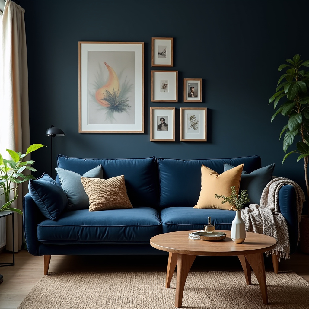 Dark Blue Living Room 17