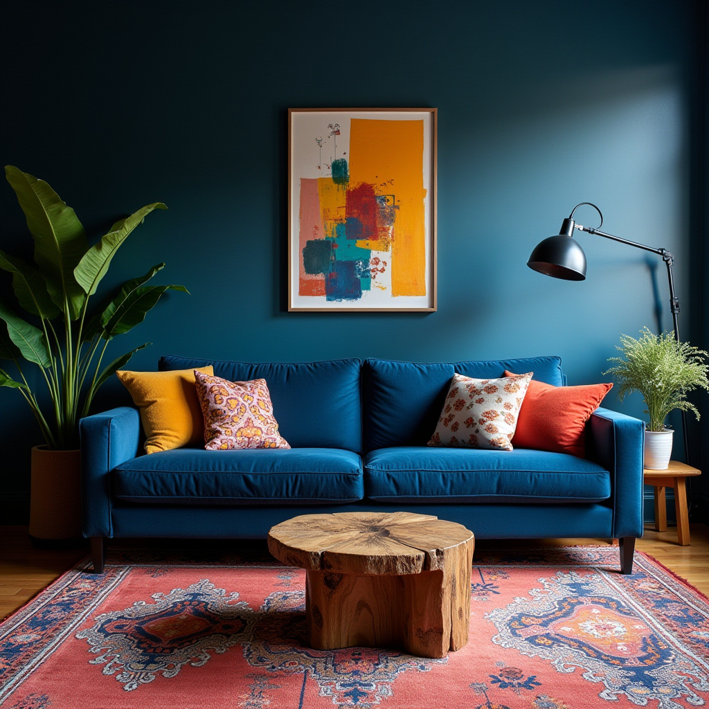 Dark Blue Living Room 22