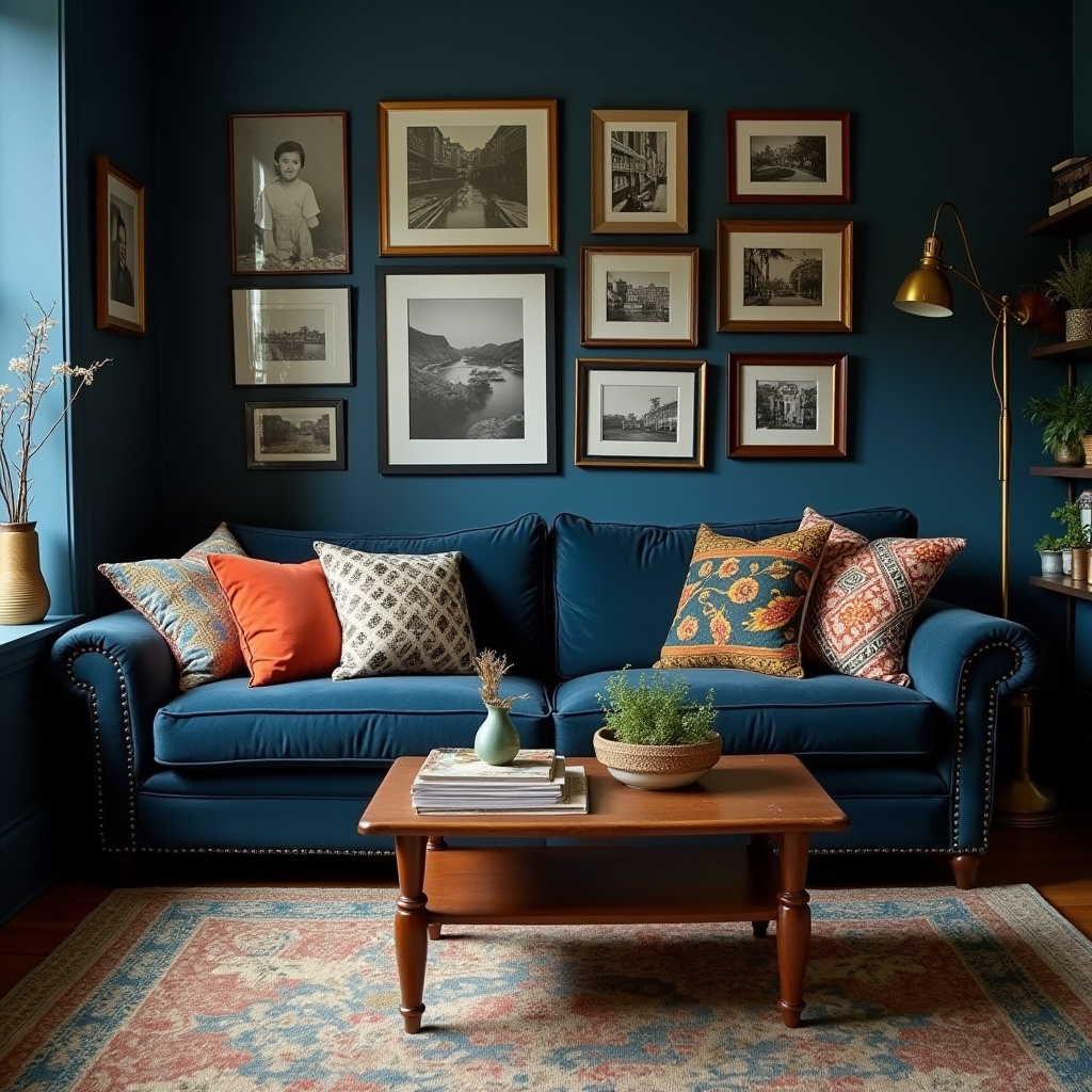 Dark Blue Living Room 24