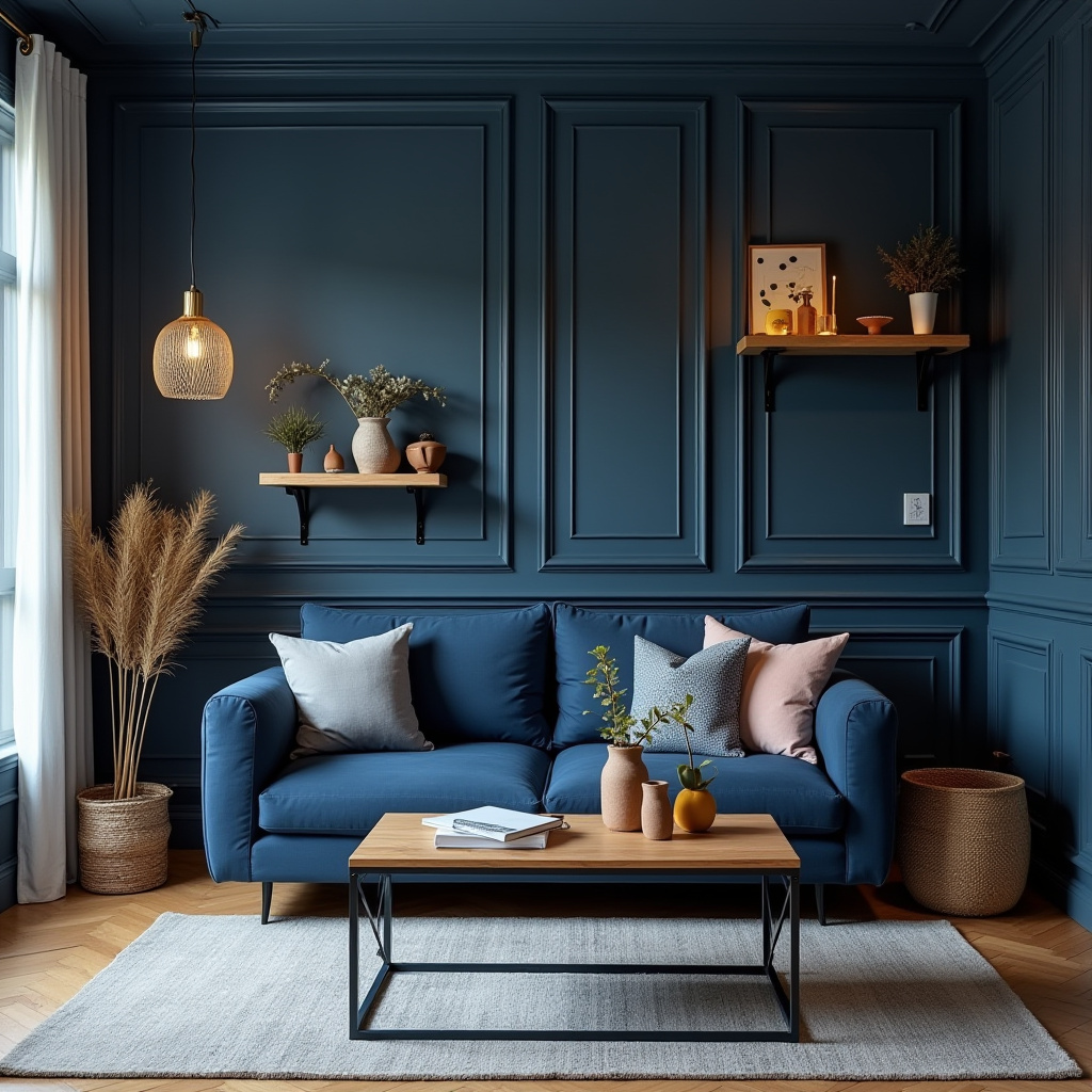 Dark Blue Living Room 25