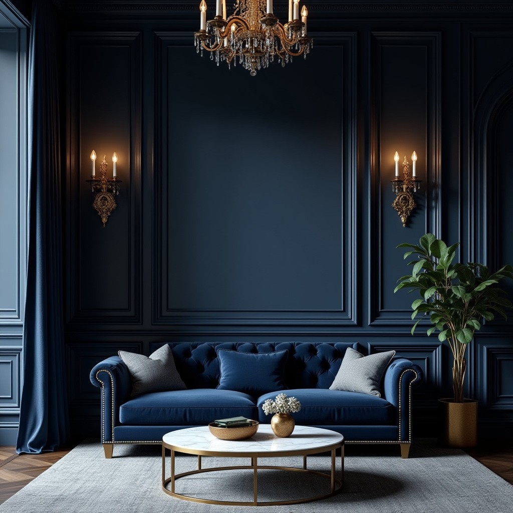 Dark Blue Living Room 26