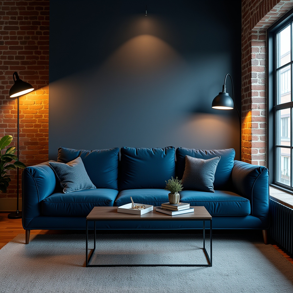 Dark Blue Living Room 27