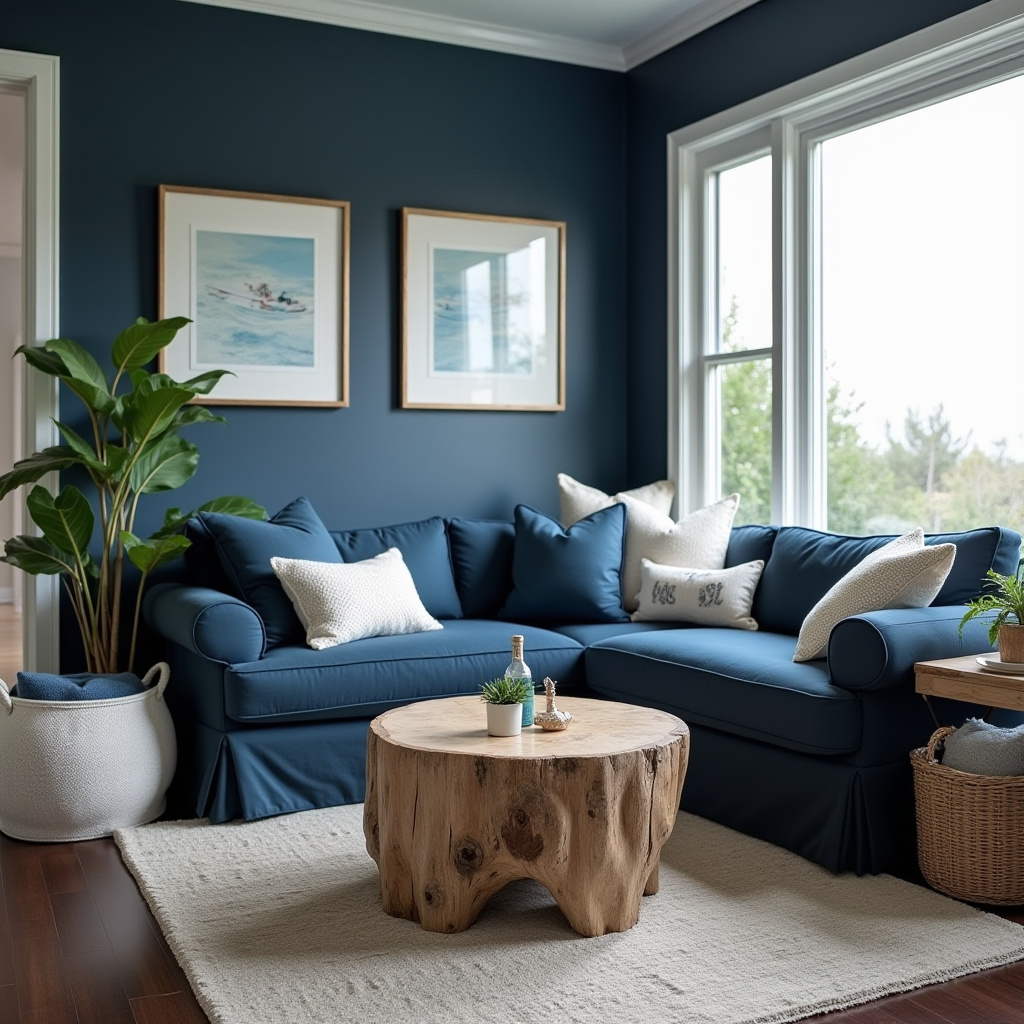 Dark Blue Living Room 29