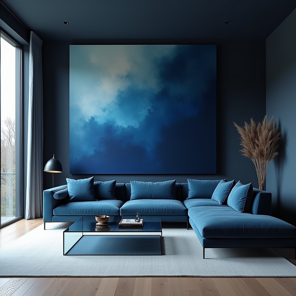 Dark Blue Living Room 8