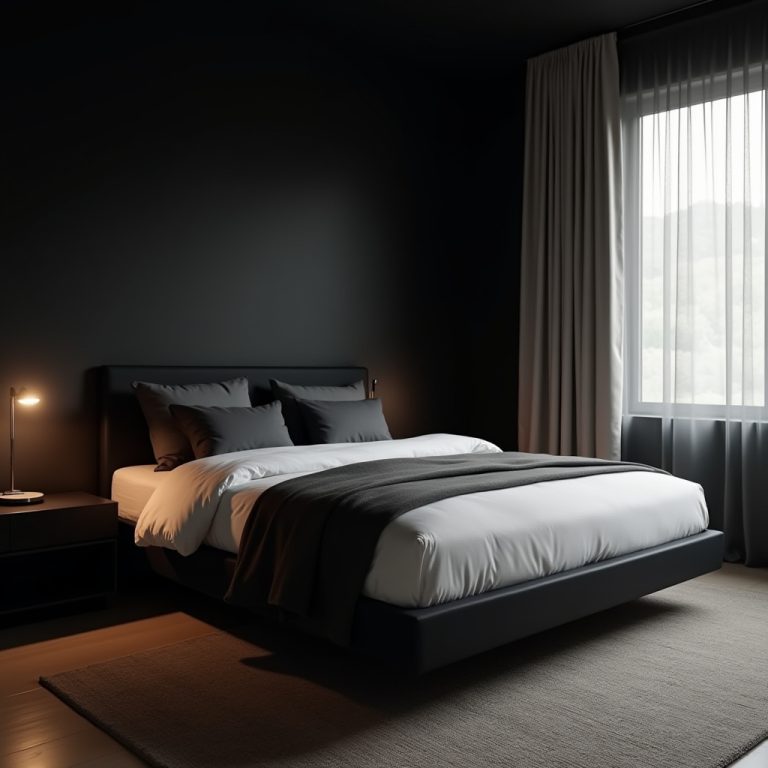 Dark Minimalist Bedroom 1