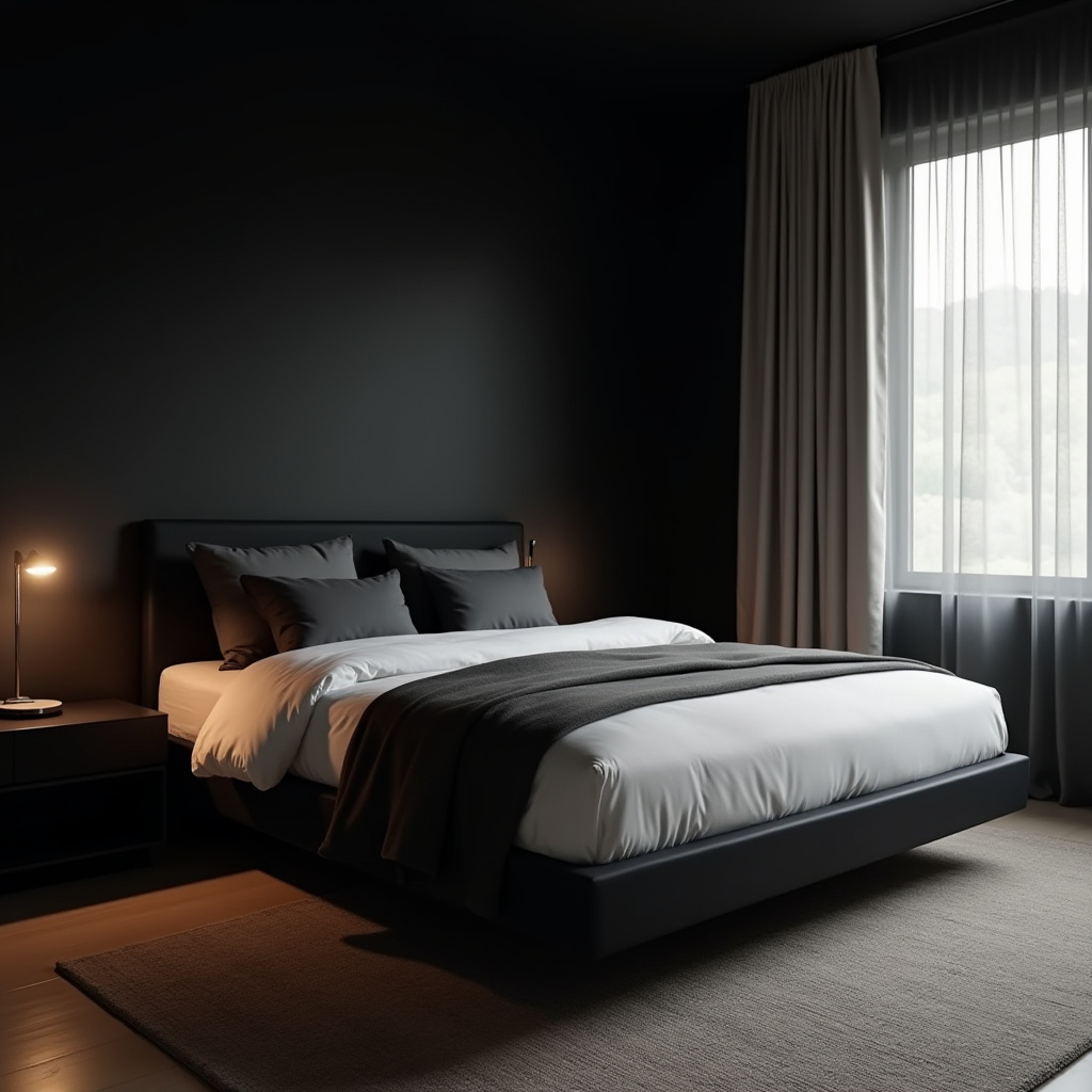 Dark Minimalist Bedroom 1