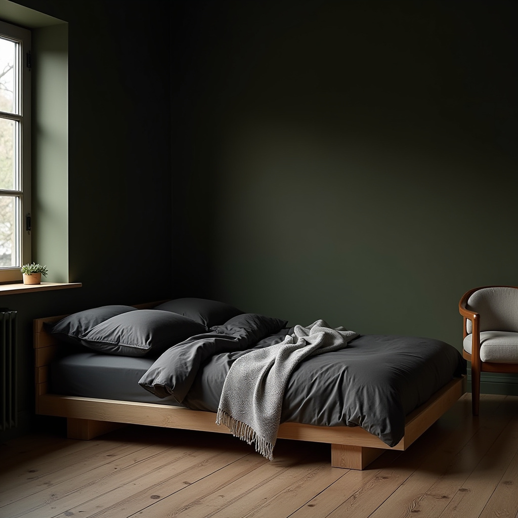 Dark Minimalist Bedroom 11