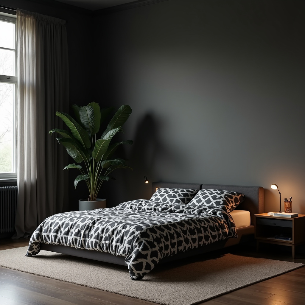 Dark Minimalist Bedroom 13