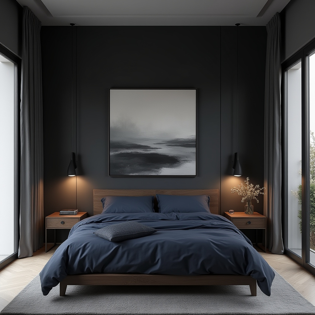 Dark Minimalist Bedroom 2