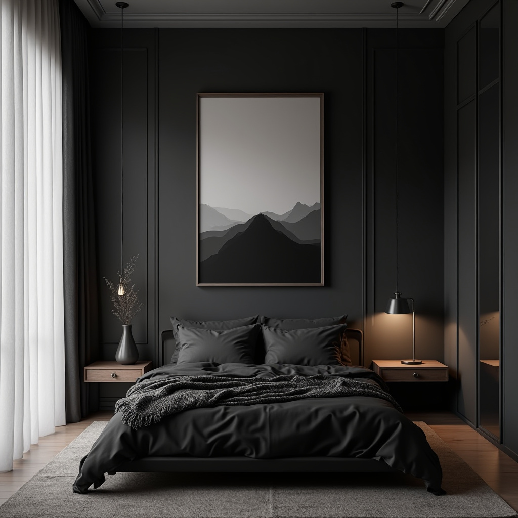 Dark Minimalist Bedroom 21