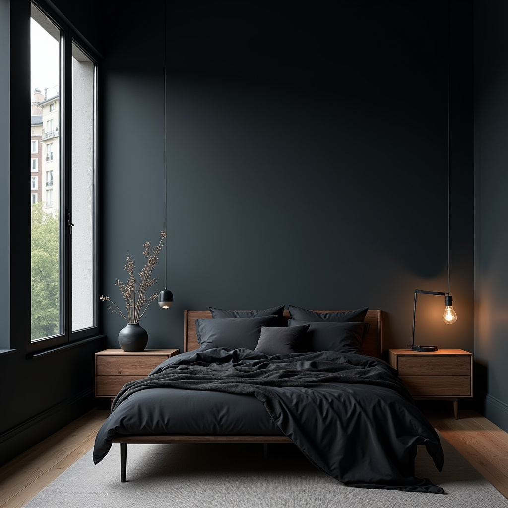 Dark Minimalist Bedroom 23