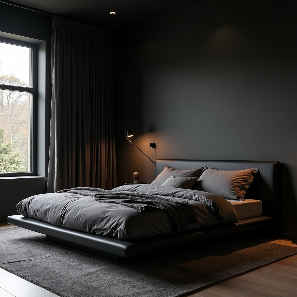 Dark Minimalist Bedroom 26