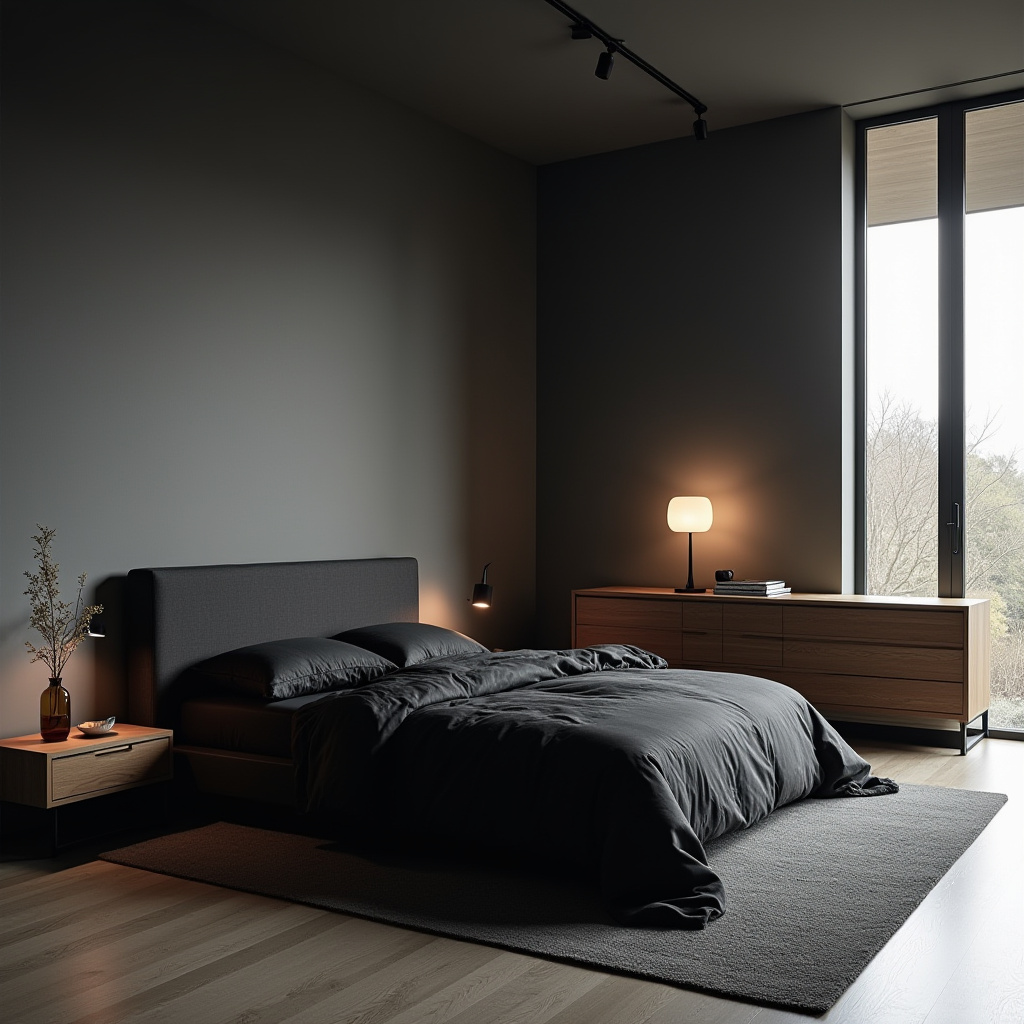 Dark Minimalist Bedroom 29