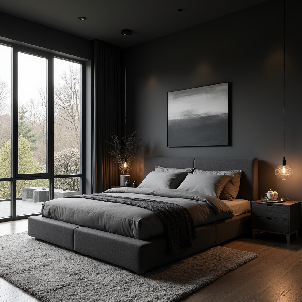 Dark Minimalist Bedroom 5