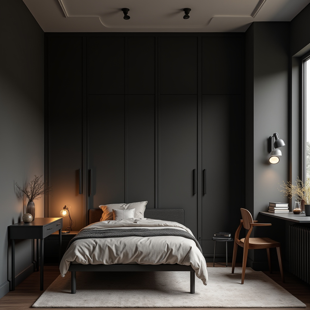 Dark Minimalist Bedroom 7