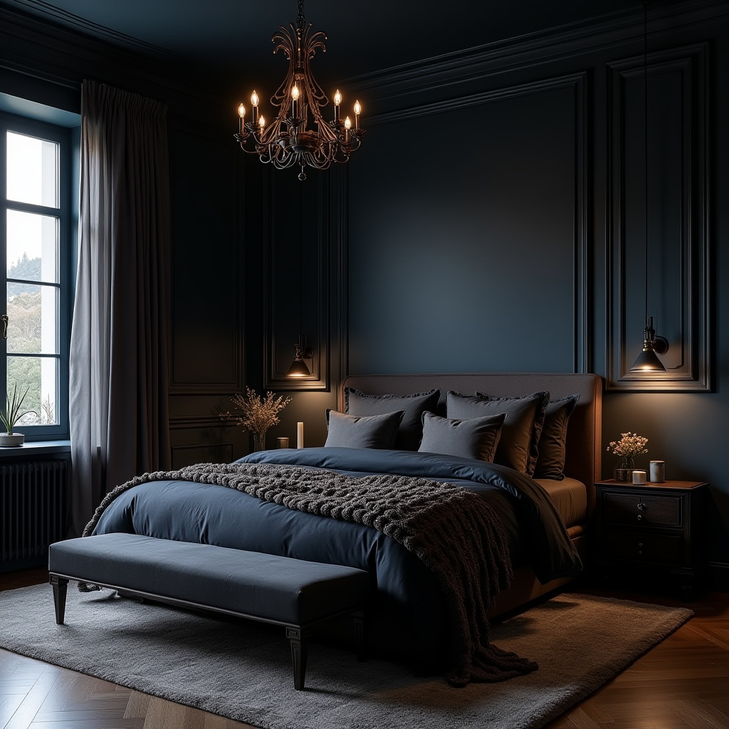 Dark Moody Bedroom 16