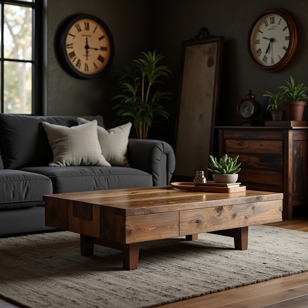 Dark Rustic Living Room 10