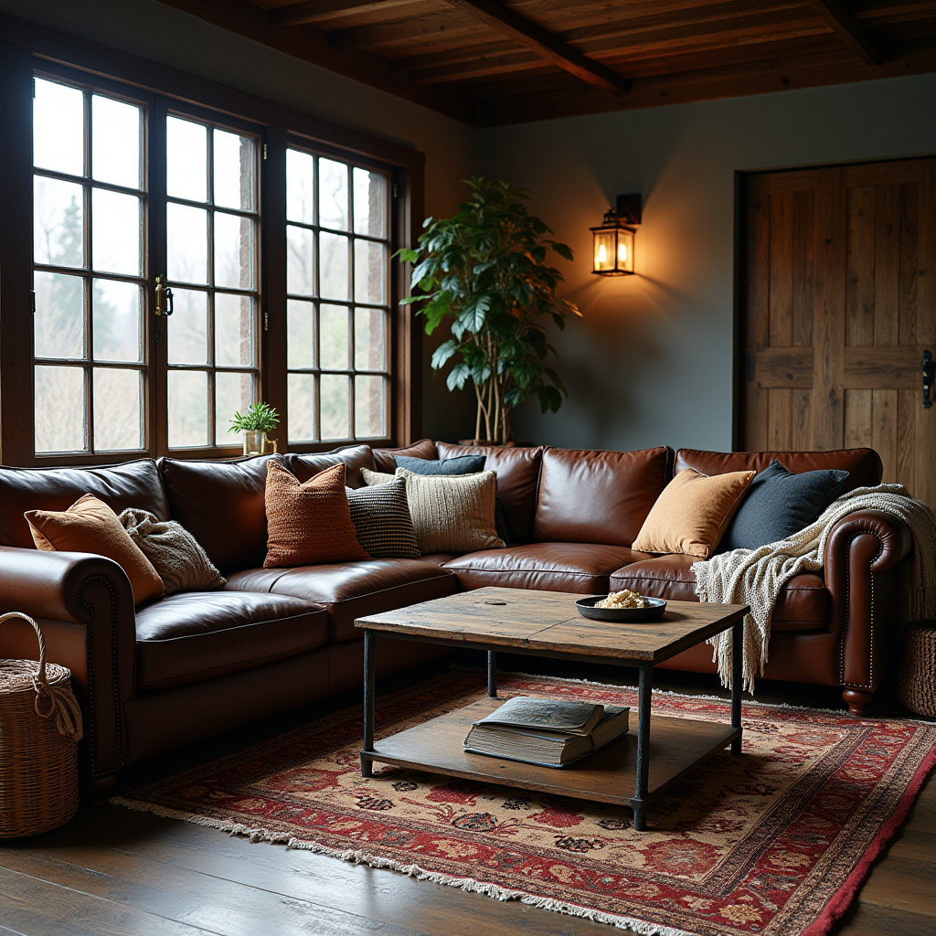 Dark Rustic Living Room 11