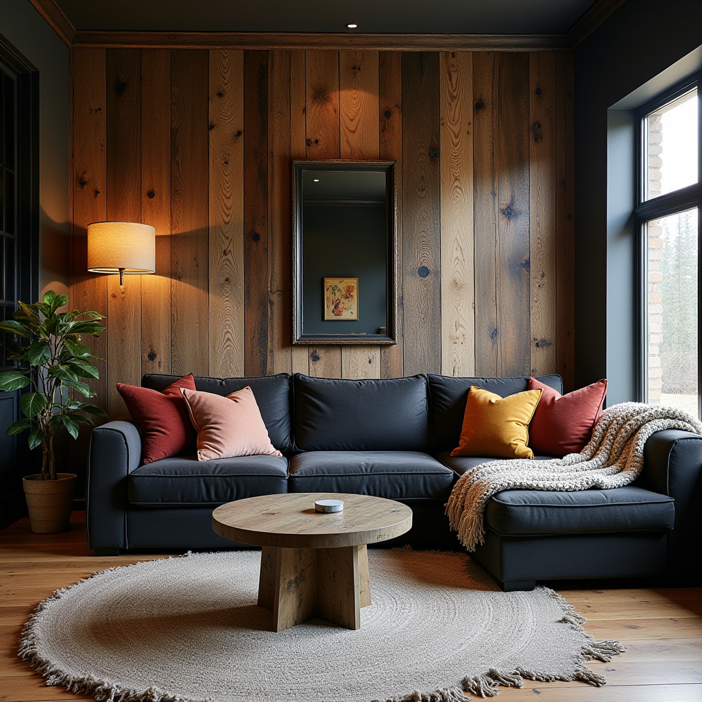 Dark Rustic Living Room 12