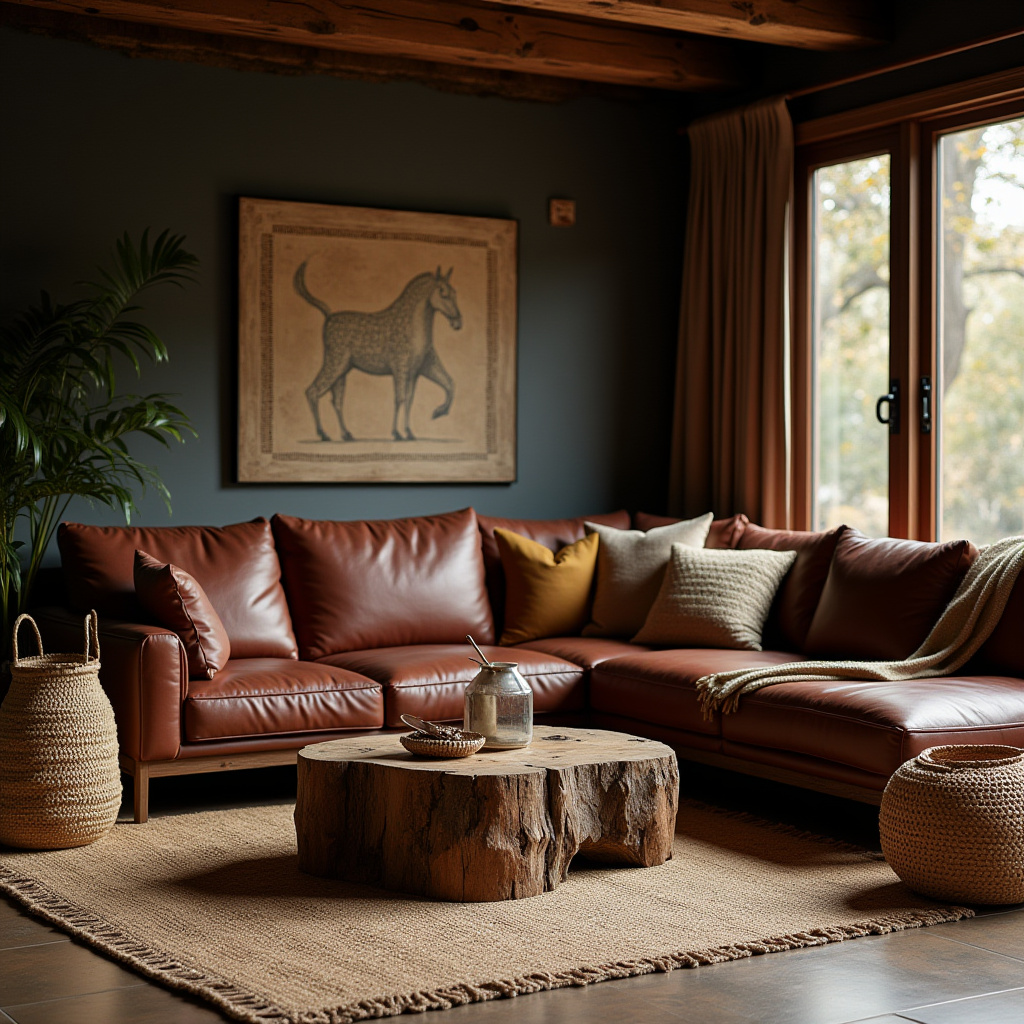 Dark Rustic Living Room 13