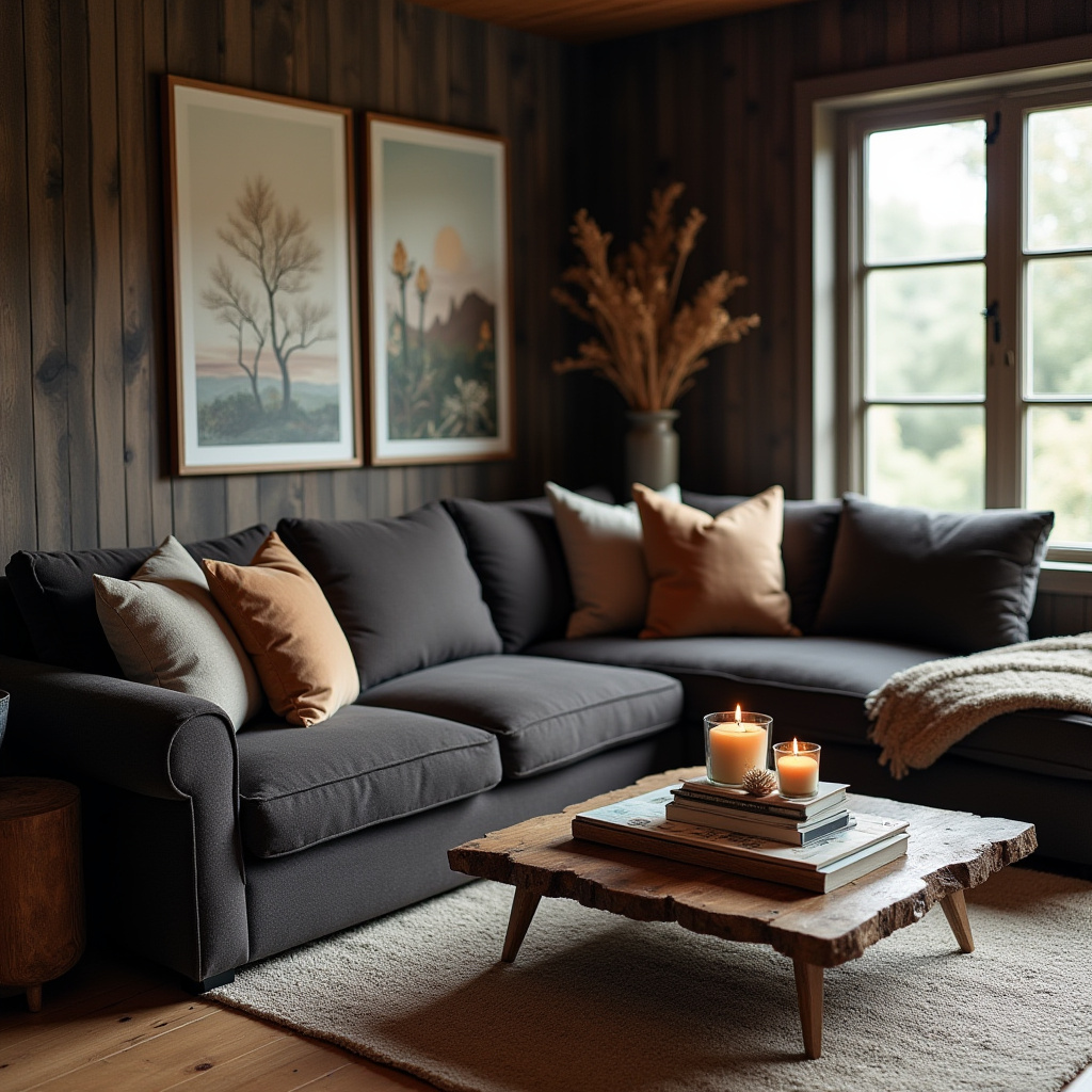 Dark Rustic Living Room 14