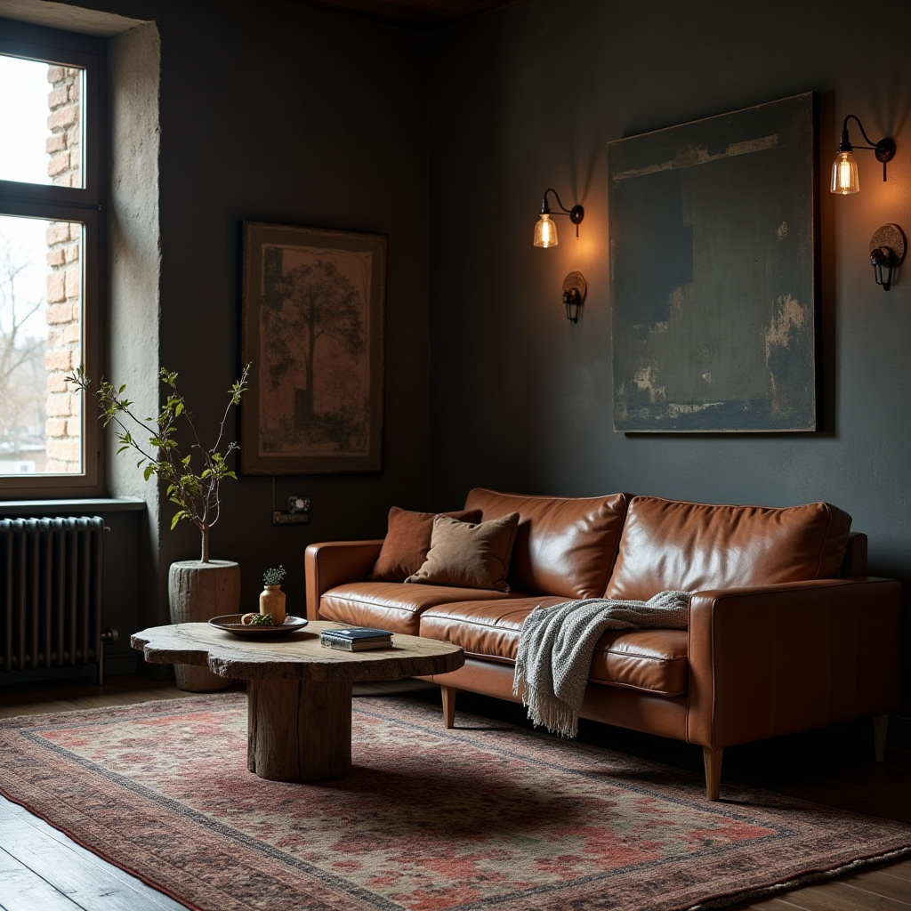 Dark Rustic Living Room 15