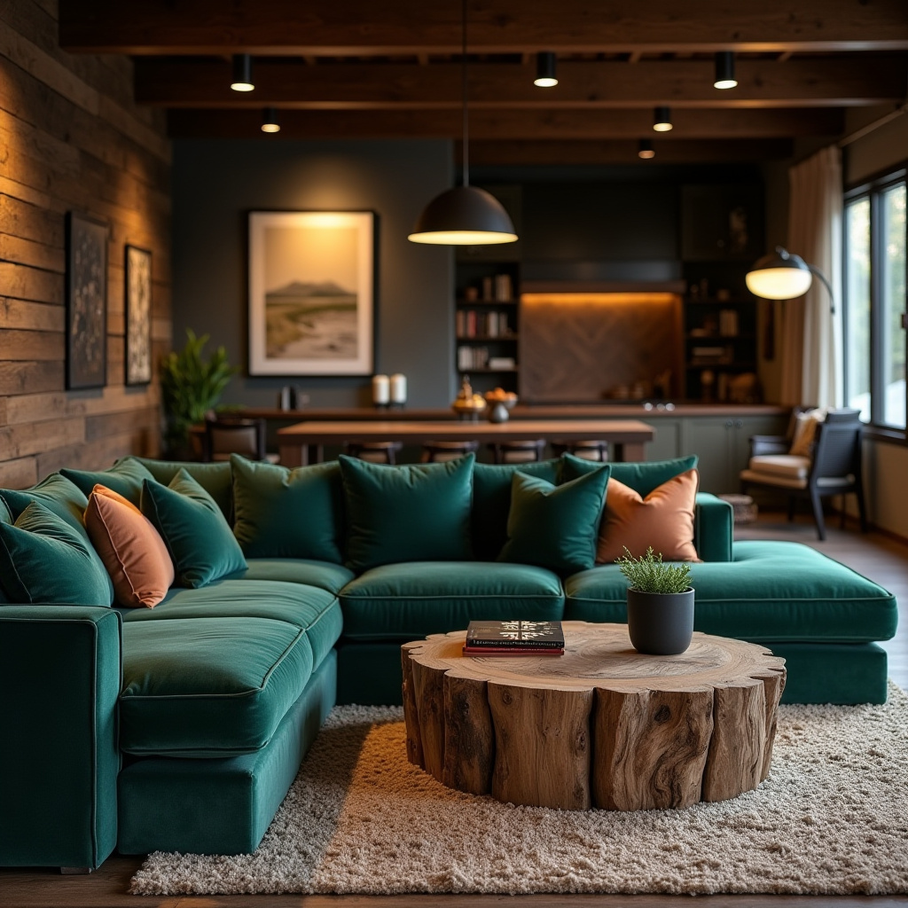 Dark Rustic Living Room 20