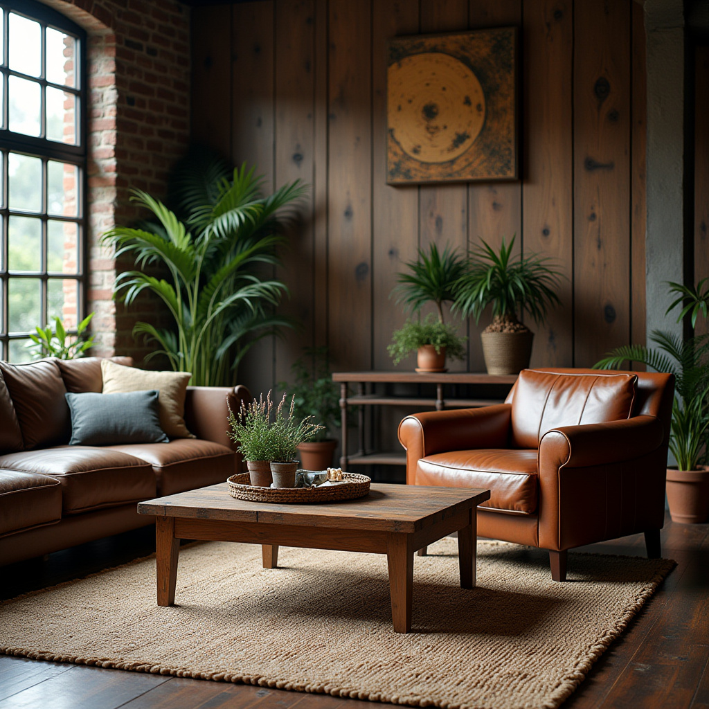 Dark Rustic Living Room 21