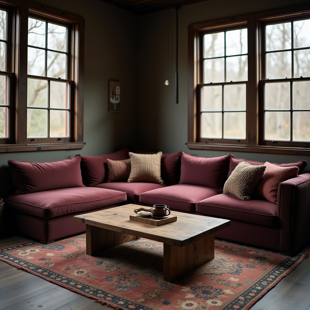 Dark Rustic Living Room 22